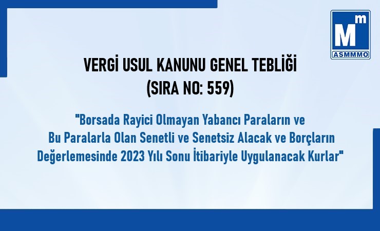 2023 Yılı Sonu İtibariyle Uygulanacak Kurlar