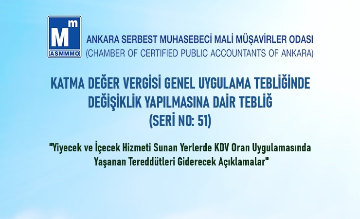 Yiyecek ve İçecek Hizmeti Sunan Yerlerde KDV Oran Uygulamasına İlişkin Açıklamalar