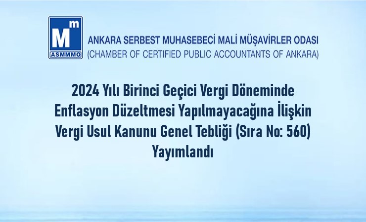 2024 Yılı Birinci Geçici Vergi Döneminde Enflasyon Düzeltmesi