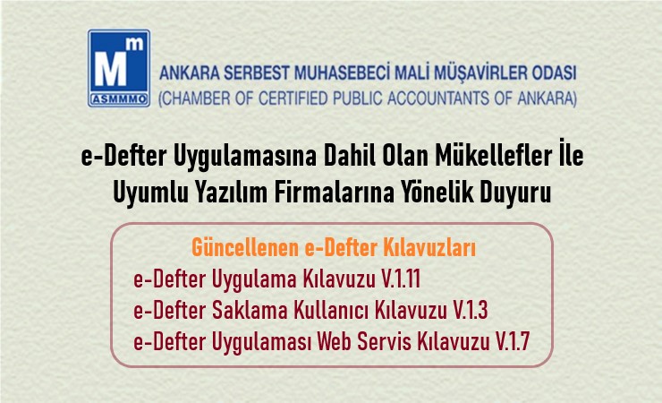 e-Defter Uygulamasına İlişkin Duyuru