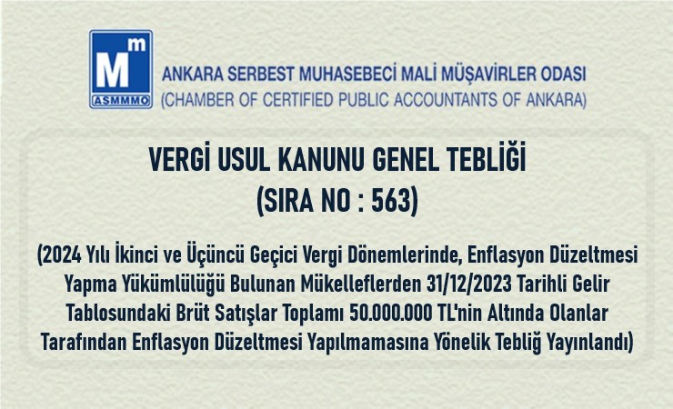 Vergi Usul Kanunu Genel Tebliği (Sıra No: 563)