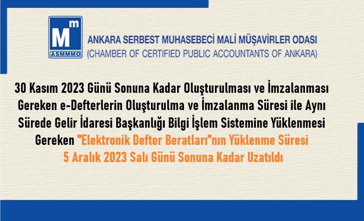 e-Defter Beratlarının Yüklenme Süresi Uzatıldı