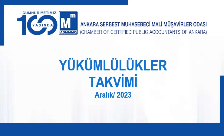 Yükümlülükler Takvimi - Aralık / 2023