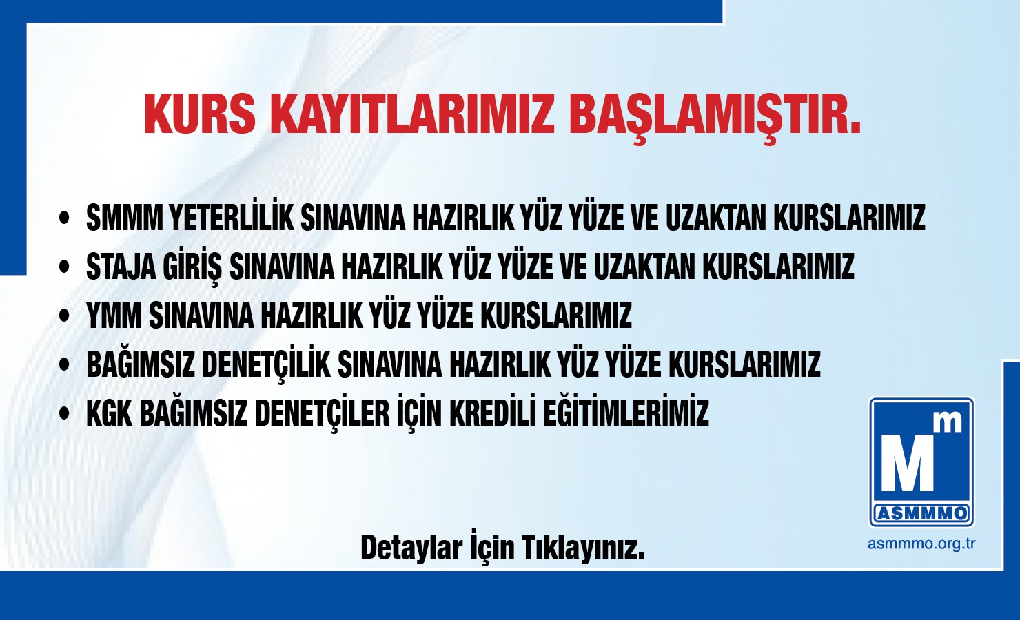 Kurs Kayıtlarımız Başlamıştır