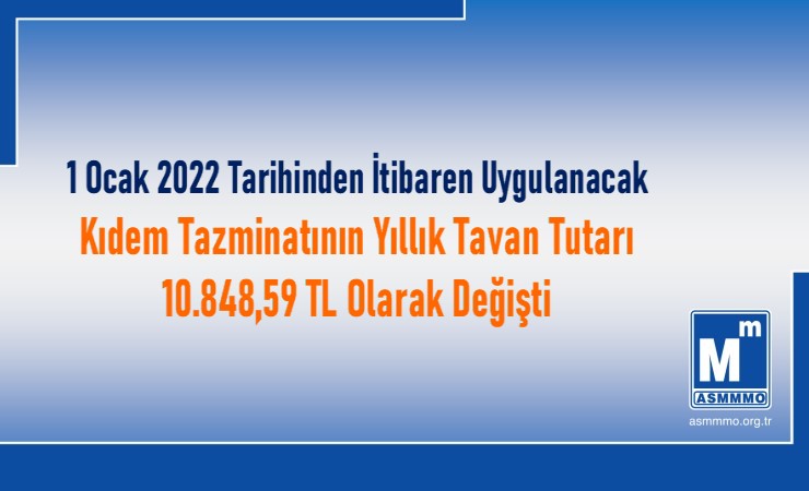 Kıdem Tazminatının Yıllık Tavan Tutarı 10.848,59 TL Olarak Değişti