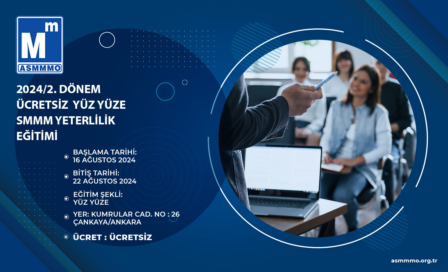 2024/2. DÖNEM  ÜCRETSİZ  YÜZ YÜZE SMMM YETERLİLİK  EĞİTİMİ