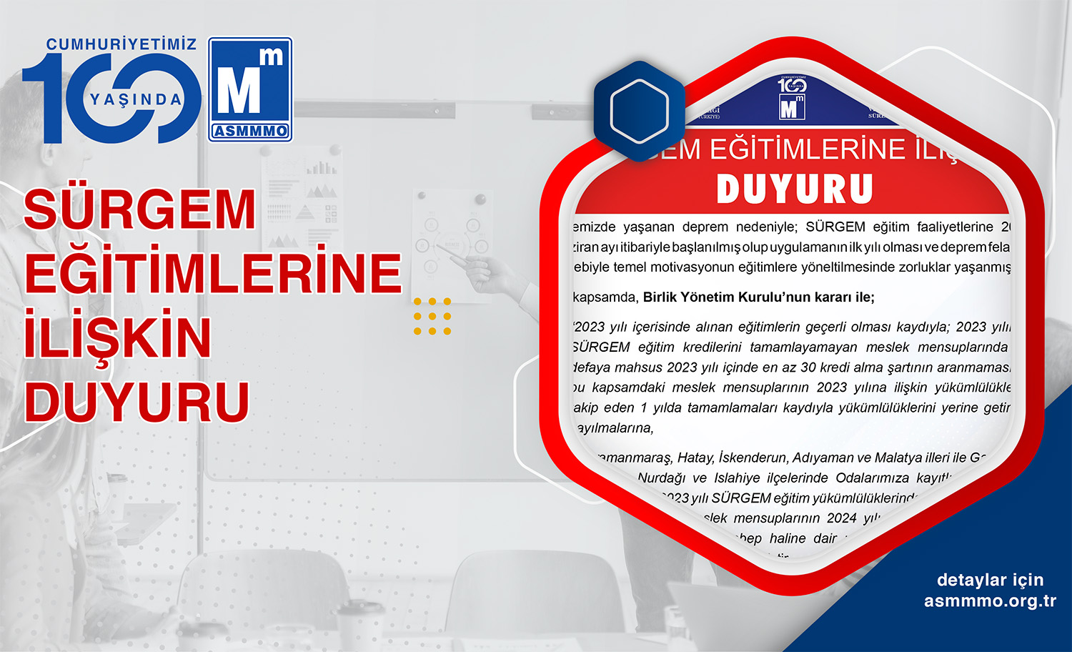 Sürgem Eğitimlerine İlişkin Duyuru