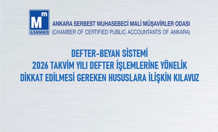 Defter - Beyan Sistemi 2026 Takvim Yılı Defter İşlemlerine Yönelik Kılavuz