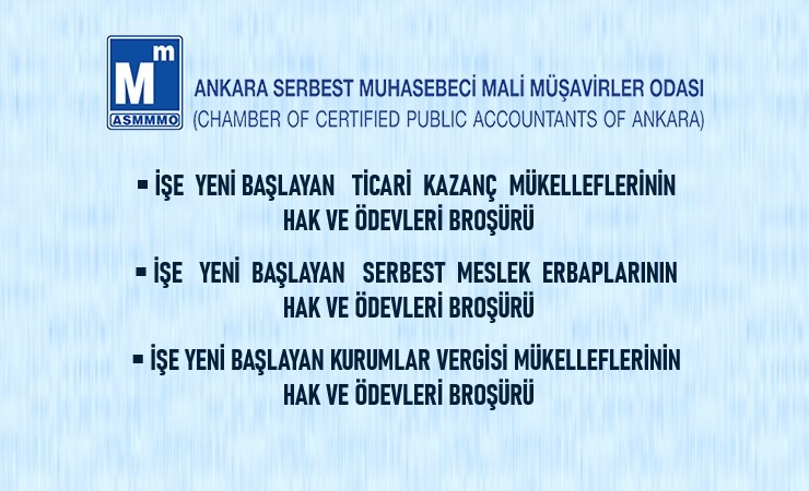 İşe Yeni Başlayan Mükelleflerin Hak ve Ödevleri Broşürleri