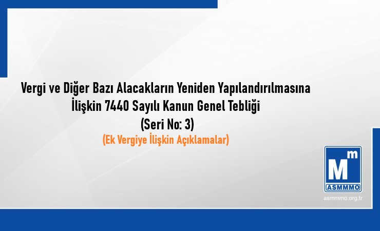Vergi ve Diğer Bazı Alacakların Yeniden Yapılandırılmasına İlişkin 7440 Sayılı Kanun Genel Tebliği (Seri No 3)