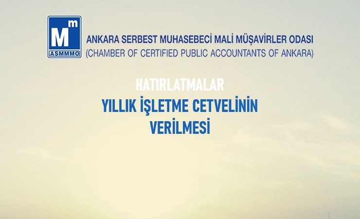 Yıllık İşletme Cetvelinin Verilmesi