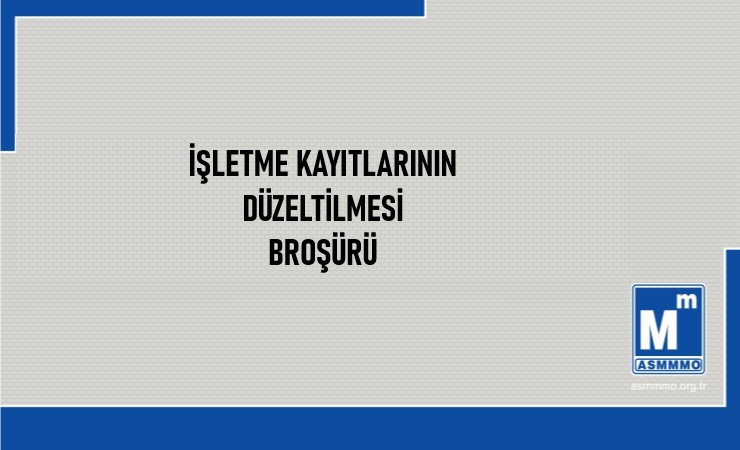 İşletme Kayıtlarının Düzeltilmesi Broşürü