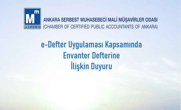 e-Defter Uygulaması Kapsamında Envanter Defterine İlişkin Duyuru