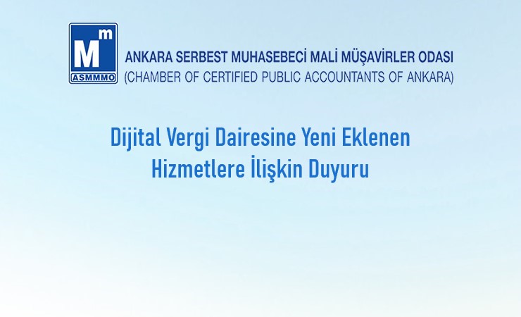 Dijital Vergi Dairesine Yeni Eklenen Hizmetlere İlişkin Duyuru