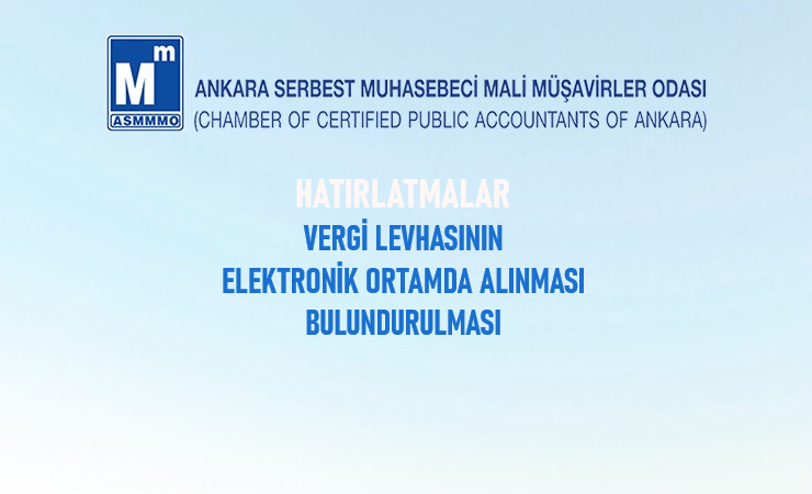 Vergi Levhasının Elektronik Ortamda Alınması ve Bulundurulması