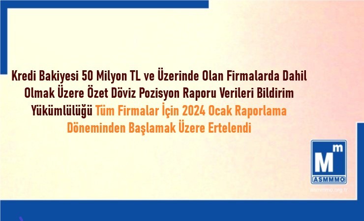 Özet Döviz Pozisyon Raporu Hk.