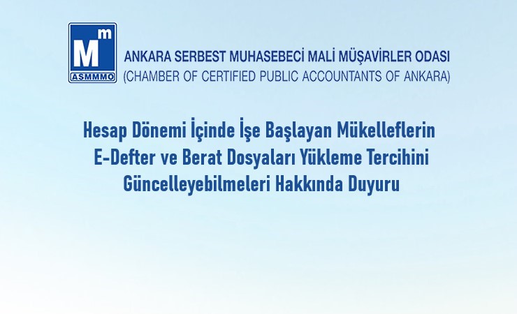 e-Defter Yükleme Tercihinin Değiştirilmesi