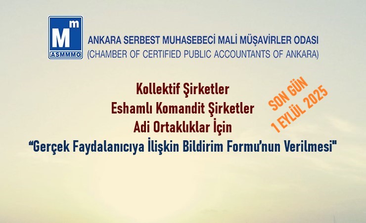 “Gerçek Faydalanıcıya İlişkin Bildirim Formu"nun Verilmesi