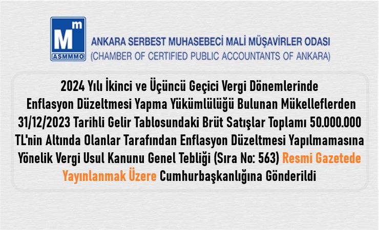 Vergi Usul Kanunu Genel Tebliği  (Sıra No: 563)