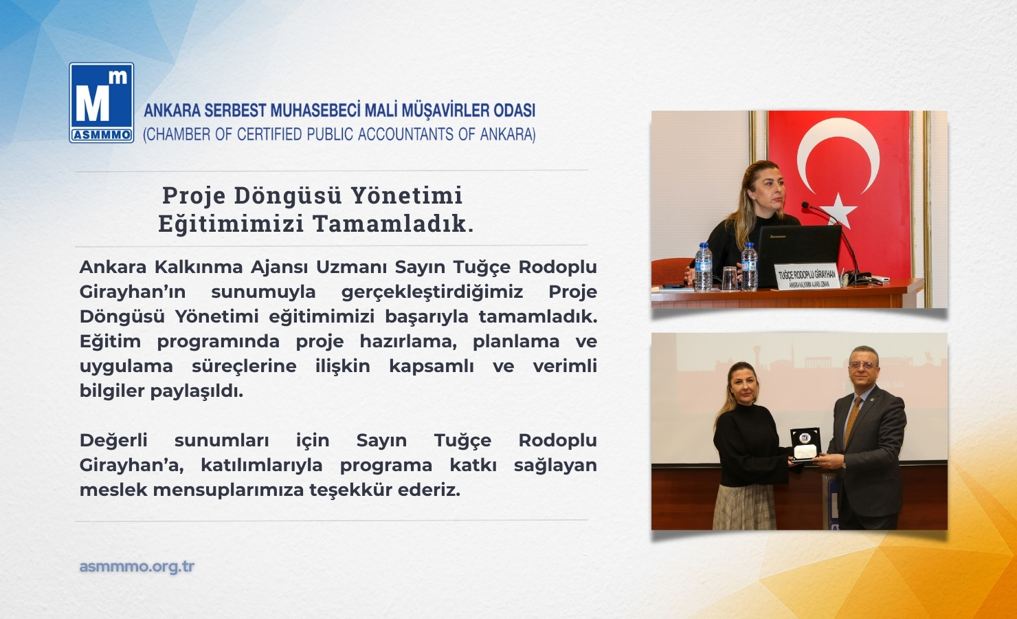 Proje Döngüsü Yönetimi  Eğitimimizi Tamamladık