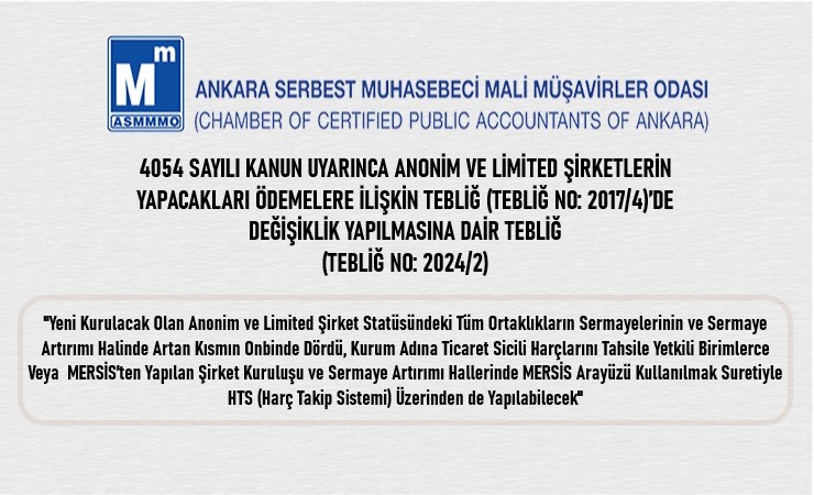 4054 Sayılı Kanun Uyarınca Anonim ve Limited Şirketlerin Yapacakları Ödemeler