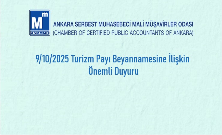 Turizm Payı Beyannamesine İlişkin Önemli Duyuru