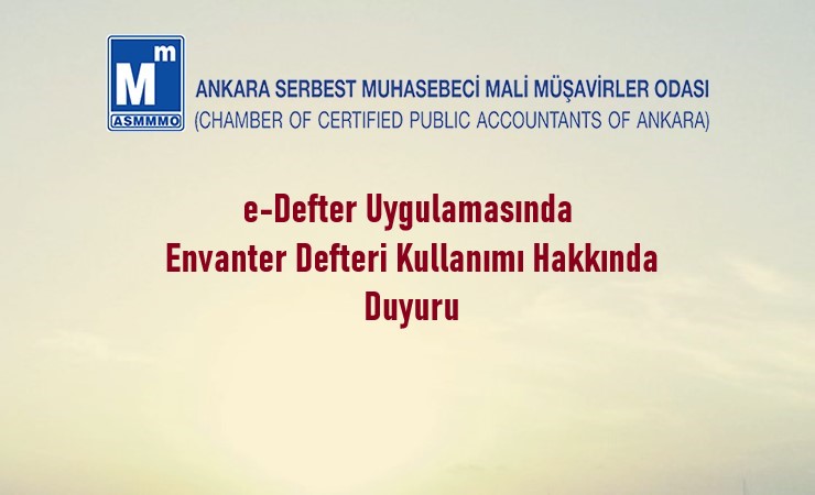 e-Defter Uygulamasında Envanter Defteri Kullanımı Hakkında Duyuru