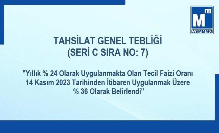 Tecil Faizi Oranı Yıllık % 36 olarak Belirlendi