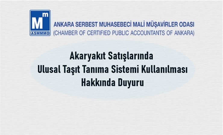 Akaryakıt Satışlarında Ulusal Taşıt Tanıma Sistemi Kullanılması Hakkında Duyuru