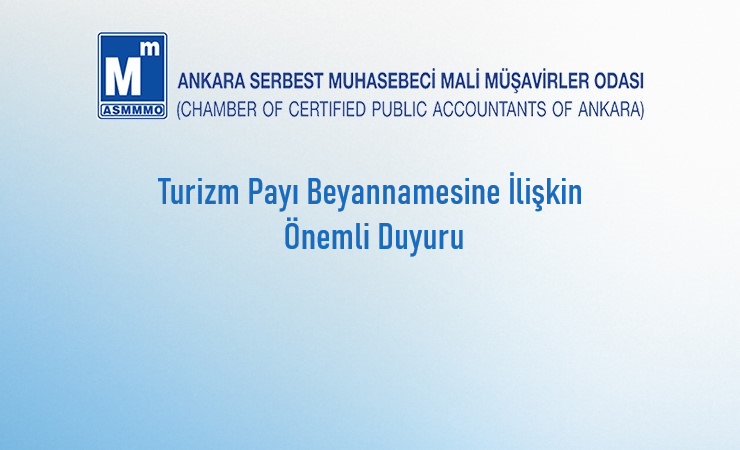 Turizm Payı Beyannamesine İlişkin Önemli Duyuru