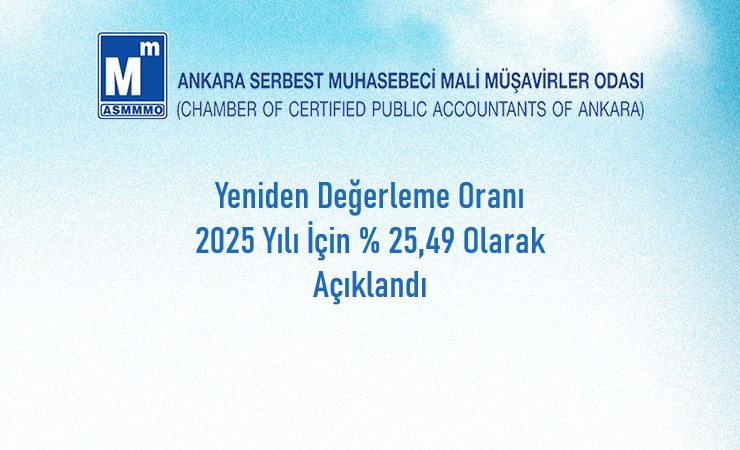 2025 Yılı Yeniden Değerleme Oranı
