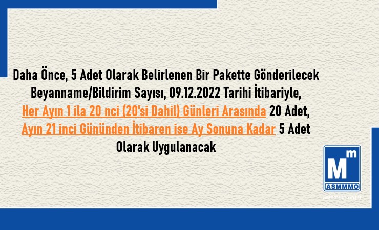 E-Beyanname Sistemine İlişkin Duyuru