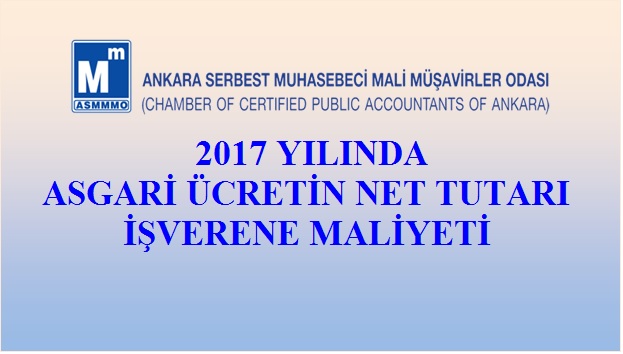2017 Yılında Asgari Ücretin Net Tutarı ve İşverene Maliyeti