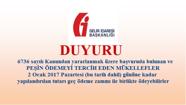 GİB DUYURUSU