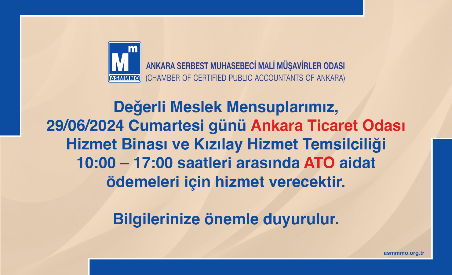 ATO Aidat Ödemeleri Hakkında Duyuru