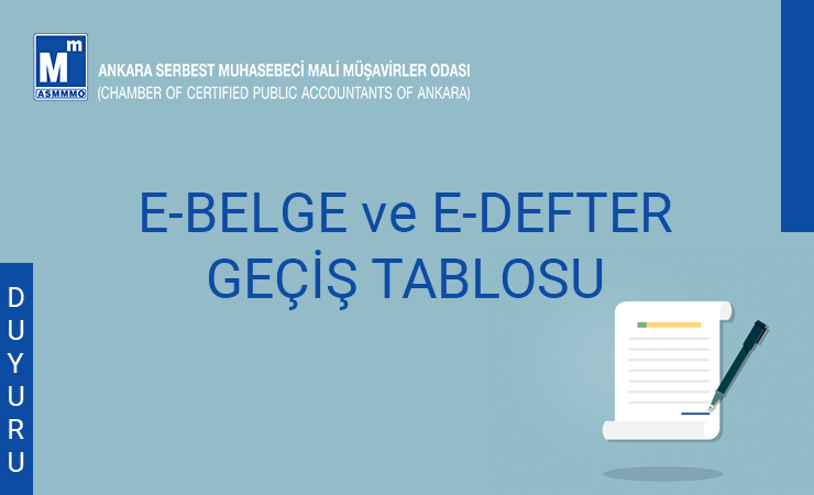 E-Belge ve E-Defter Geçiş Tablosu