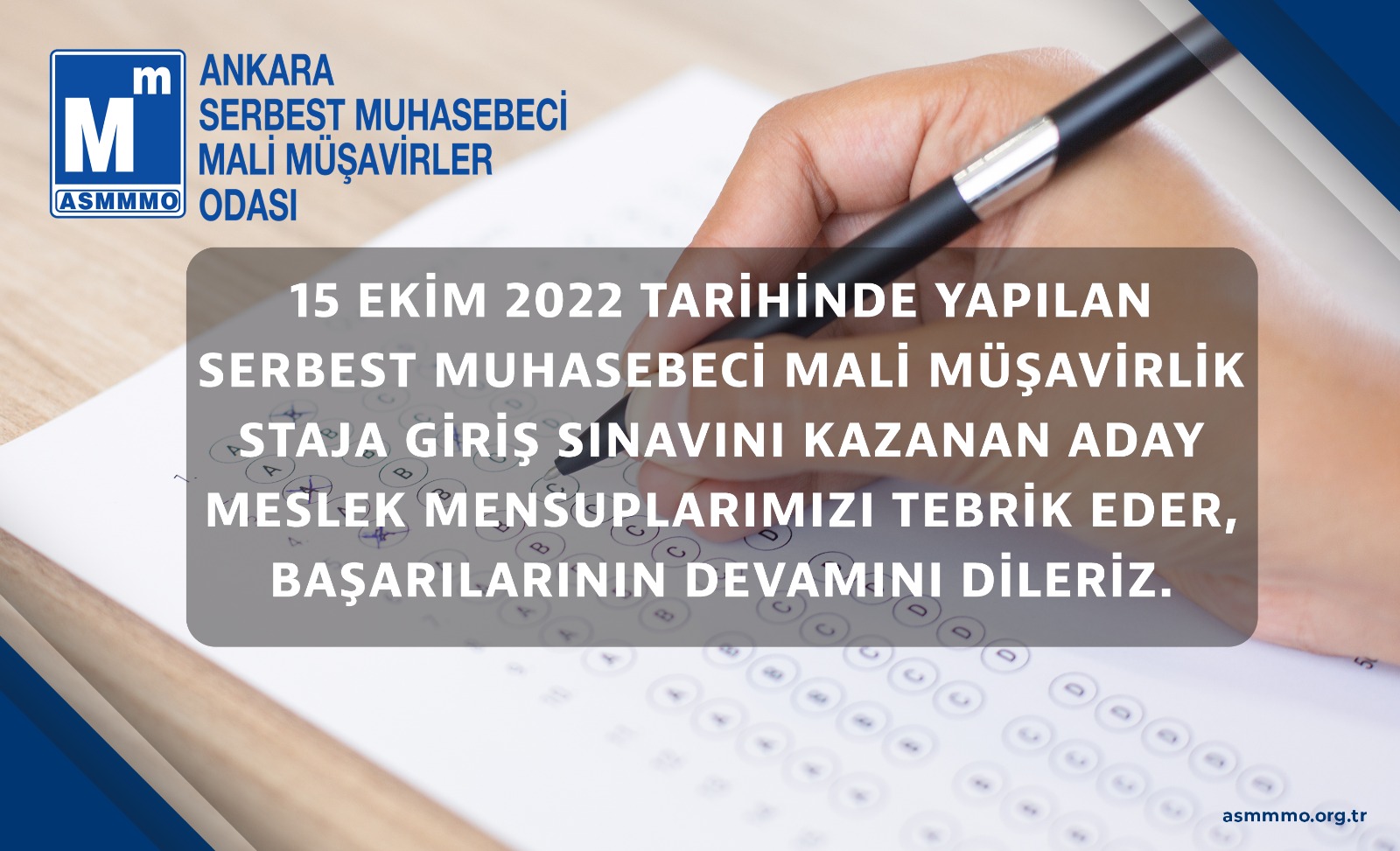 Staja Giriş Sınavını Kazanan Aday Meslek Mensuplarımızı Tebrik Ederiz.