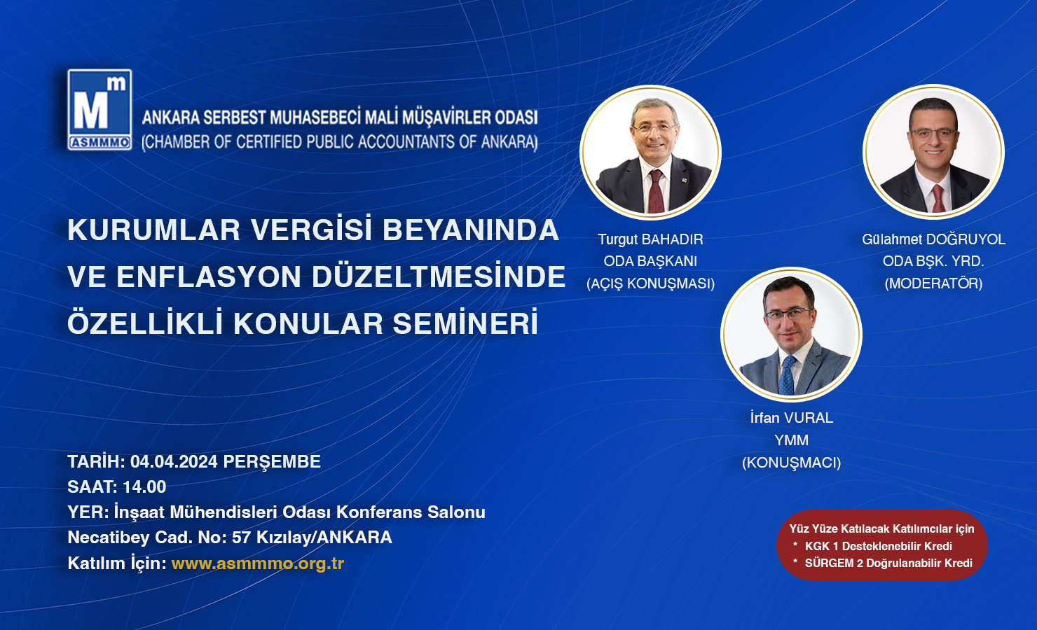 Kurumlar Vergisi Beyanında ve Enflasyon Düzeltmesinde Özellikli Konular Semineri