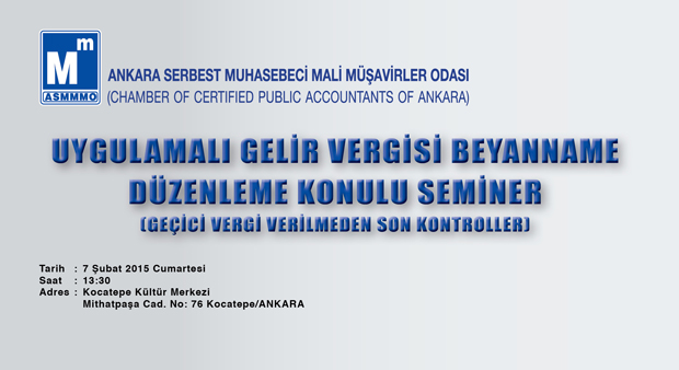 Uygulamalı Gelir Vergisi Beyanname Düzenleme Konulu Seminer