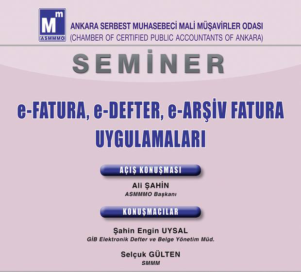 19.Kasım 2016 E-DEFTER,E-FATURA VE E-ARŞİV FATURA UYGULAMALARI