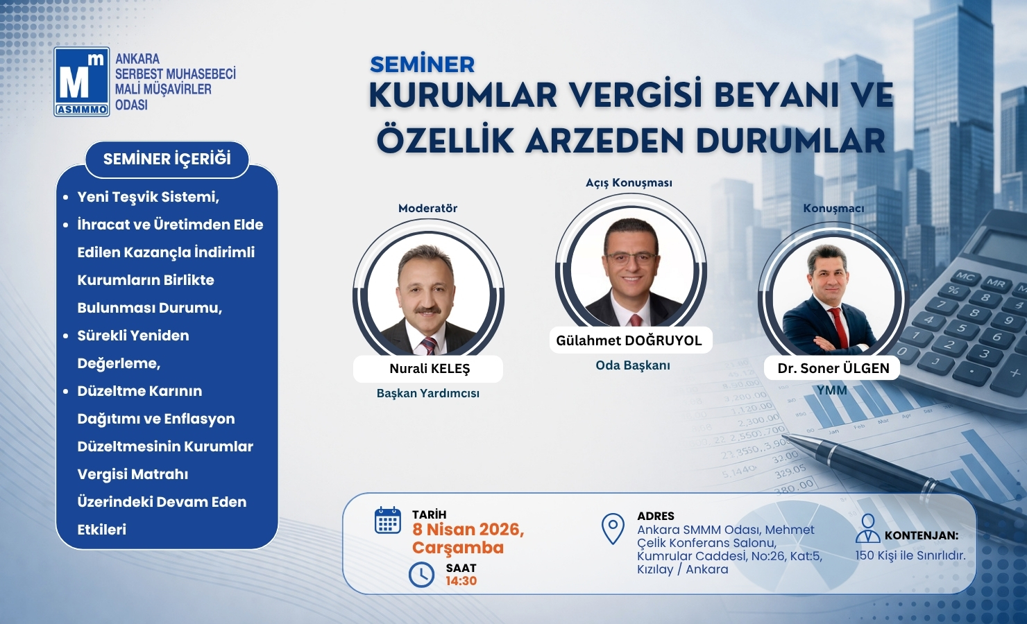 KURUMLAR VERGİSİ BEYANI VE ÖZELLİK ARZEDEN DURUMLAR SEMİNERİ